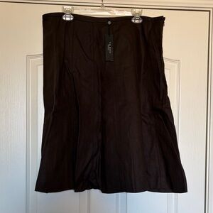 Talbots Classic chocolate Brown A-Line Skirt linen NEW NWT sz 16